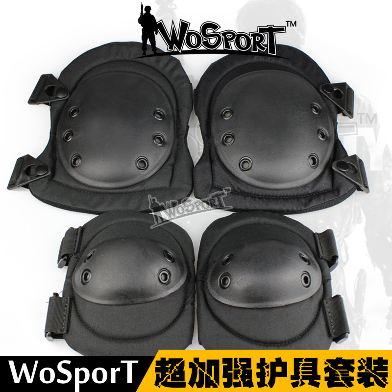 WoSporT戶外野戰(zhàn)CS必備特戰(zhàn)護(hù)膝護(hù)肘套裝超加強(qiáng)戰(zhàn)術(shù)護(hù)具