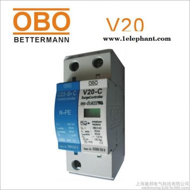 OBO電涌保護(hù)器V20-C/2-75V-FS單相2P帶遙信防雷器