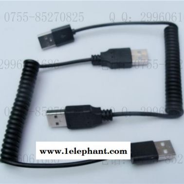 供應(yīng)創(chuàng)代PU TPU螺旋彈簧線 USB DC彈簧線2芯 micro彈簧線警報(bào)彈簧