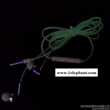 供應(yīng)金屬入耳式 手機 電腦耳機耳塞式 通用面條帶麥 重低音夜光