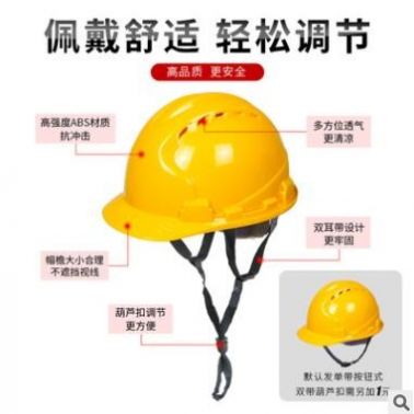 廠(chǎng)家直供三筋 高強(qiáng)度安全帽 建筑 工地施工 煤礦abs透氣安全帽