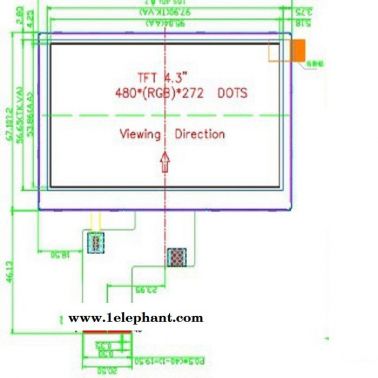 4.3寸LCD液晶屏 TFT 顯示屏 480X272 用于數(shù)碼車(chē)載 可視對(duì)講 貓眼